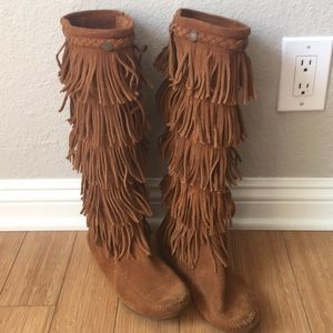 Knee High Fringe Minnetonka boots